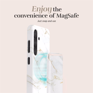 MIO White Marble Magsafe Suojakuori kortinpidikkeellä
