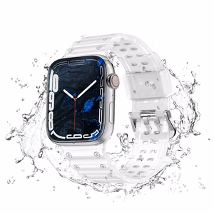 Triple Protection Hihna Apple Watch 38 / 40 / 41 mm ranneke - läpinäkyvä