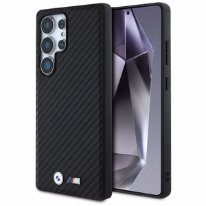 BMW Nahkainen Carbon MagSafe Suojakuori Samsung Galaxy S25 Ultralle - musta