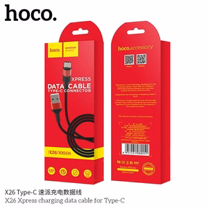 Hoco USB-A - USB-C -kaapeli 2A 1 m X26 musta-punainen