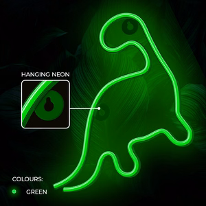 Neon LED valo DINOSAUR vihreä NNE01 Neolia