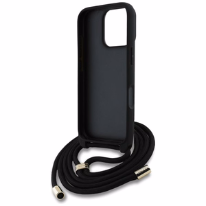 Guess 4G Big Logo Cord Strap Crossbody suojakuori iPhone 16 Pro:lle - ruskea