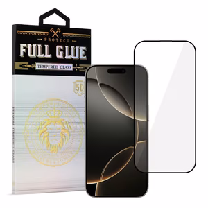 Suojalasi Hard Full Glue 5D iPhone 16 Pro Max musta