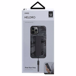 Uniq Heldro kotelo iPhone 12 Pro Maxille - musta naamiointi