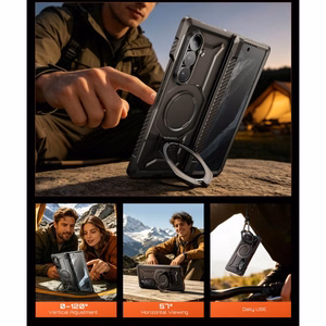 Supcase UB Grip Mag MagSafe -suojakuorisetti, 2 kpl, Samsung Galaxy Z Fold 8 -mallille, musta