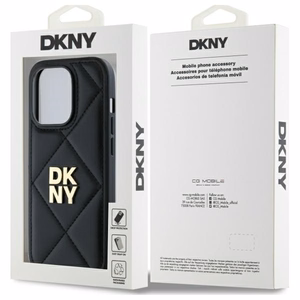 DKNY Quilted Stack Logo Suojakuori iPhone 14 Pro:lle - musta