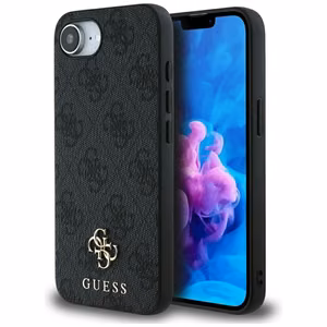 Guess HC MagSafe PU 4G Small 4G and Classic Suojakuori iPhone 16e:lle - Musta