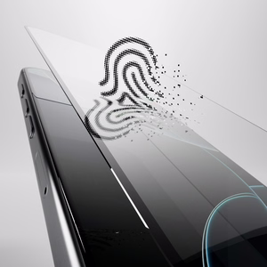 Puro Flexible Glass D3O Hybridilasi mustalla kehyksellä iPhone 16 Pro:lle