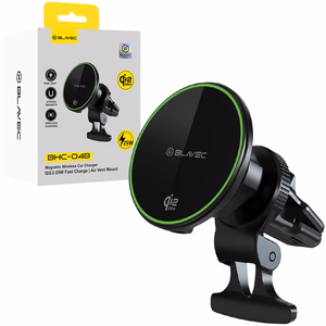 Blavec Auton pidike BHC-04B Qi2.2 25W magneettinen induktiolatauksella ilmanvaihtoaukkoon (BHC04B-MAVIB) musta