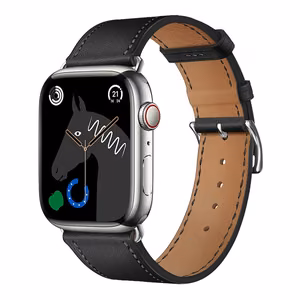 Hihna Apple Watch:lle Forcell F-Design FA20 reikänahka ekologinen 42 / 44 / 45 / 49 mm musta