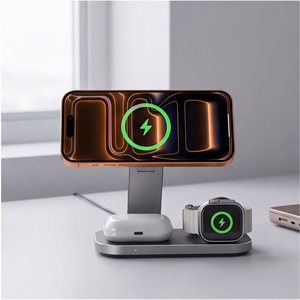 Tech-Protect A52 MagSafe Qi2.2 25 W langaton 3-in-1-latausasema – musta