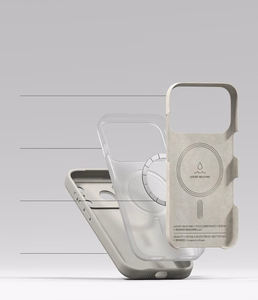 Ringke MagSafe -silikonisuojakuori laitteelle iPhone 18 Pro – beige