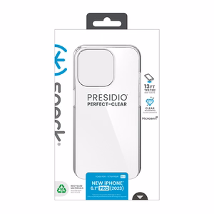 Speck Presidio Perfect-Clear suojakuori iPhone 15 Pro -laitteelle, läpinäkyvä