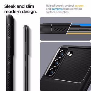 Spigen Rugged Armor kotelo Samsung Galaxy S21 FE - Matta musta
