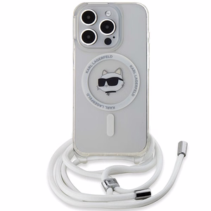 Karl Lagerfeld IML Choupette Head & Cord MagSafe Suojakuori iPhone 13 Pro Maxille - läpinäkyvä