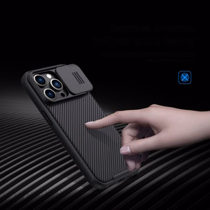 Nillkin CamShield Pro Case iPhone 14 Pro panssaroitu suojus kameran suojus sininen