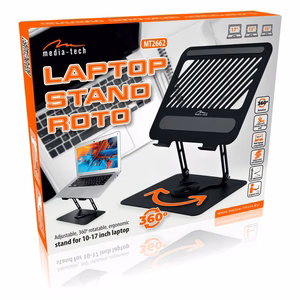 Säädettävä, pyörivä, ergonominen kannettavan tietokoneen teline 10–17″ LAPTOP STAND ROTO MT2662
