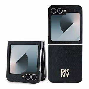 DKNY Repeat Pattern Stack Logo Suojakuori Samsung Galaxy Z Flip6:lle - Musta