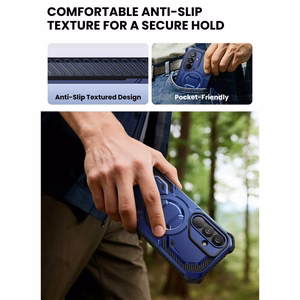 Supcase ArmorBox Mag MagSafe -suojakuori Samsung Galaxy S26:lle laivastonsininen ja musta