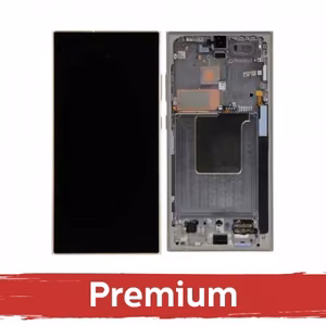 LCD Display Compatible With Samsung S928 S24 Ultra with Frame / Titanium Black / OEM