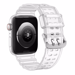 Triple Protection Hihna Apple Watch 38 / 40 / 41 mm ranneke - läpinäkyvä