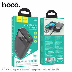Varavirtalähde (f) Hoco 20000 mAh QC3.0 PD 3A 20W J102A musta