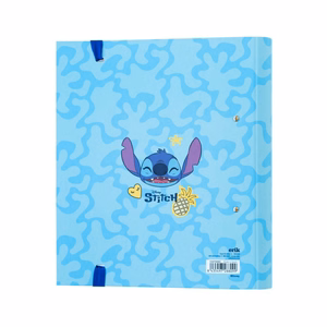 Disney Stitch Tropical A4 -kansio 2 renkaalla ja kuminauhalla