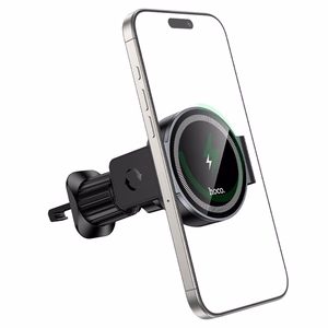 Auton laturi-pidike Hoco HW35, MagSafe, 15W, ilmaritilä, musta