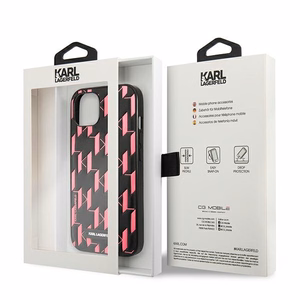 Karl Lagerfeld KLHCP13SMNMP1P iPhone 13 mini 5,4 "kovakotelo vaaleanpunainen / vaaleanpunainen Monogrammi plaketti