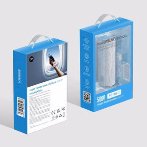 Varavirtalähde Veger PlugOn (W0573P) PD QC3.0 2,4A 12W 5000 mAh sisaanrakennetulla Lightning-liittimella hopeinen