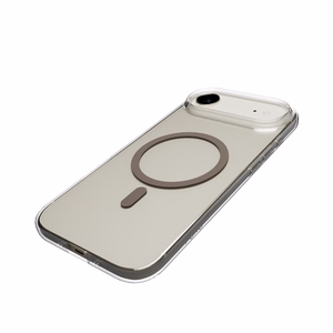 Puro Lite Mag TPU+PC suojakuori MagSafe-yhteensopiva iPhone 17 Air:lle - läpinäkyvä ruskealla renkaalla
