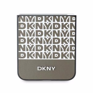 DKNY Repeat Pattern Bottom Stripe Suojakuori Samsung Galaxy Z Flip 6:lle - Ruskea
