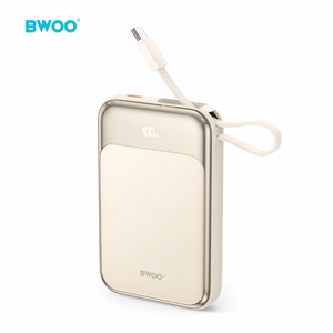 External battery POWER BANK Bwoo (BO-P80) 10000mAh (1xUSB-C; 22.5W) + USB-C cable gold