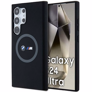 BMW M Silikoninen Printed Ring MagSafe Suojakuori Samsung Galaxy S24 Ultralle - musta