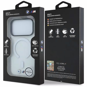 BMW M IML Glossy Metal Logo & Trims MagSafe suojakuori mallille iPhone 17 Pro / 18 Pro – läpinäkyvä
