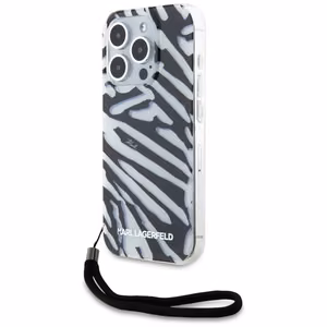 Karl Lagerfeld IML Zebra Pattern & Cord Suojakuori iPhone 15 Pro Max:lle - musta
