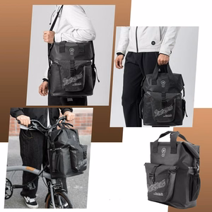 Rockbros AS-158 ohjaustangon laukku Brompton-taittopyörälle 18L - musta