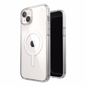 Speck Presidio Perfect-Clear + MagSafe suojakuori iPhone 15 Plus / 14 Plus -laitteelle, läpinäkyvä