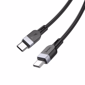 Silikonikaapeli USB-C – USB-C Hoco 3A 60W 3 m X109, musta