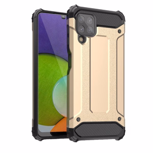 Hybrid Armor Case Tough Rugged Cover for Samsung Galaxy A22 4G golden