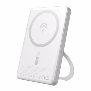 Dudao K28S 20W PD 5000mAh Powerbank MagSafe ja jalusta - hopea