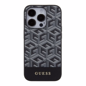 Guess Suojakuori iPhone 14 Pro Max 6,7 GUHMP15XHGCFSEK musta HC MAGSAFE GCUBE PU STRIPE