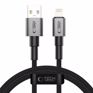 Tech-Protect UltraBoost DNA USB-A / Lightning kaapeli 15W/2.4A 100 cm - harmaa