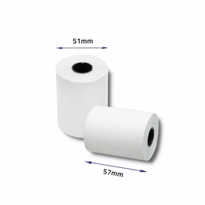 Qoltec 51895 -BPA-vapaat lämpöpaperirullat, 57 × 30 mm, 55 g/m², 10 kpl