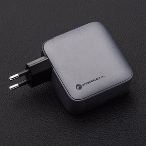 Puhelinlaturi Forcell F-Energy GaN 3 x USB C + USB A QC4.0 PD 5A 100W VT-46 harmaa
