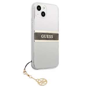 Guess GUHCP13SKB4GBR iPhone 13 mini 5.4" läpinäkyvä kovakotelo 4G ruskea hihna Charmi