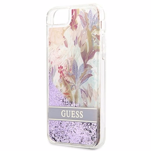 Arvaa kukka nestemäinen glitter kotelo iPhone SE 2022 / SE 2020 / 7 / 8 - lila