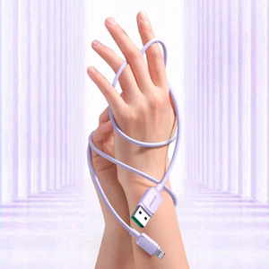 Joyroom Multi-Color Series A14 Lightning / USB-A 2.4A kaapeli 1.2m - violetti