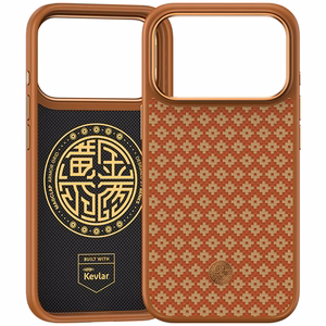 Benks Magnetic Armor Pro Armor Grid Kevlar metallikehyksinen suojakuori 600D (C.K.FL.AP.GD.F069) Iphone 17 Pro -puhelimelle, oranssi
