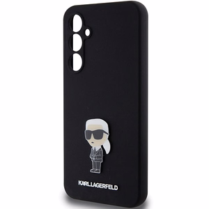Karl Lagerfeld Silicone Ikonik Metal Pin suojakuori Samsung Galaxy S23 FE:lle - musta